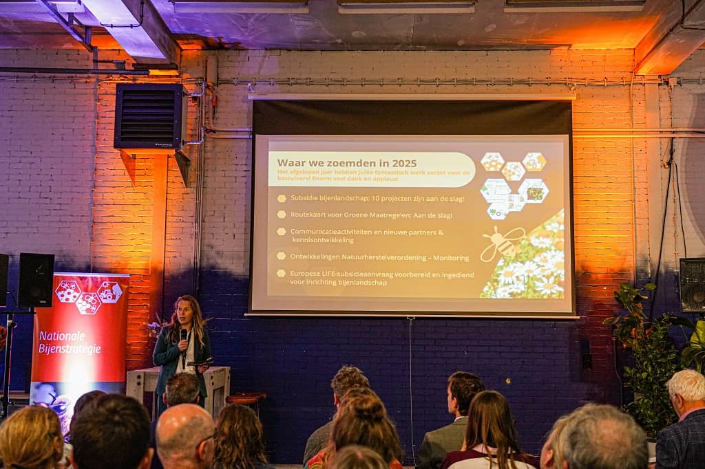 Nicky Kruizinga licht de slide toe over Waar zoemden we in 2025